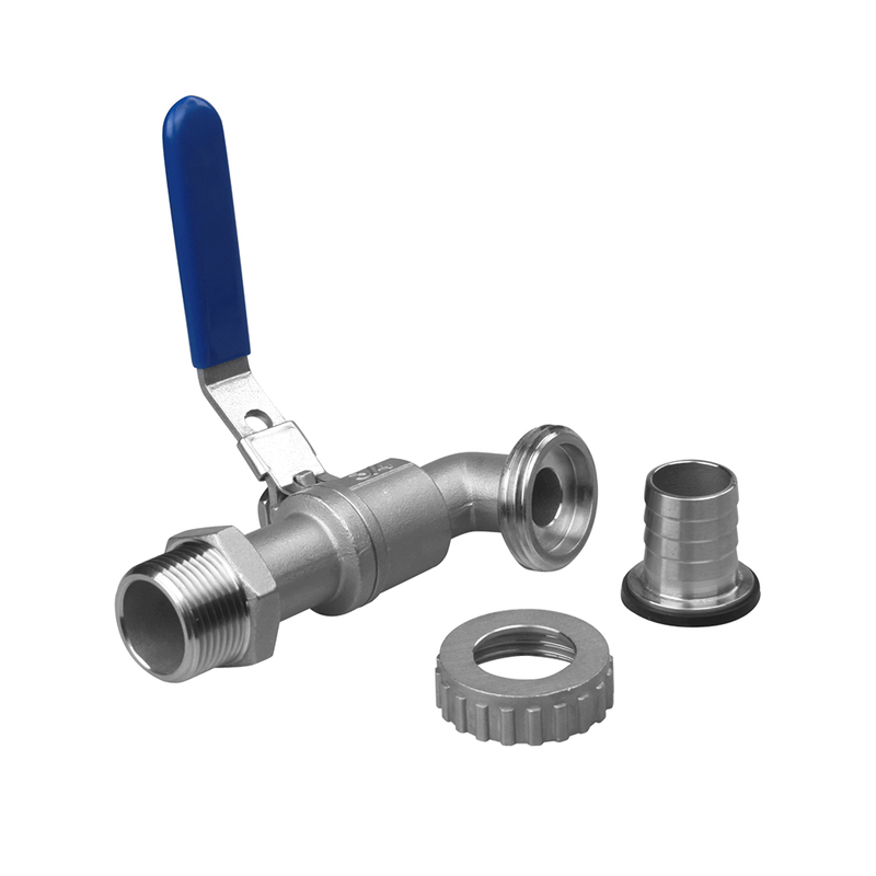 SS316 / SS304 Bibcock Valve for Brewery in Size 1" Threaded Ends