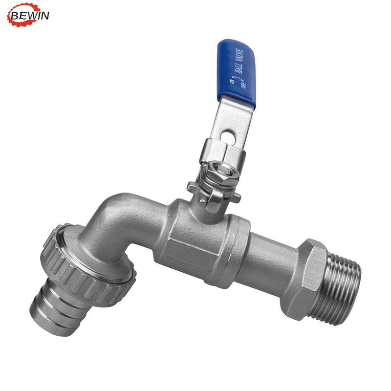 SS316 / SS304 Bibcock Valve for Brewery in Size 1" Threaded Ends