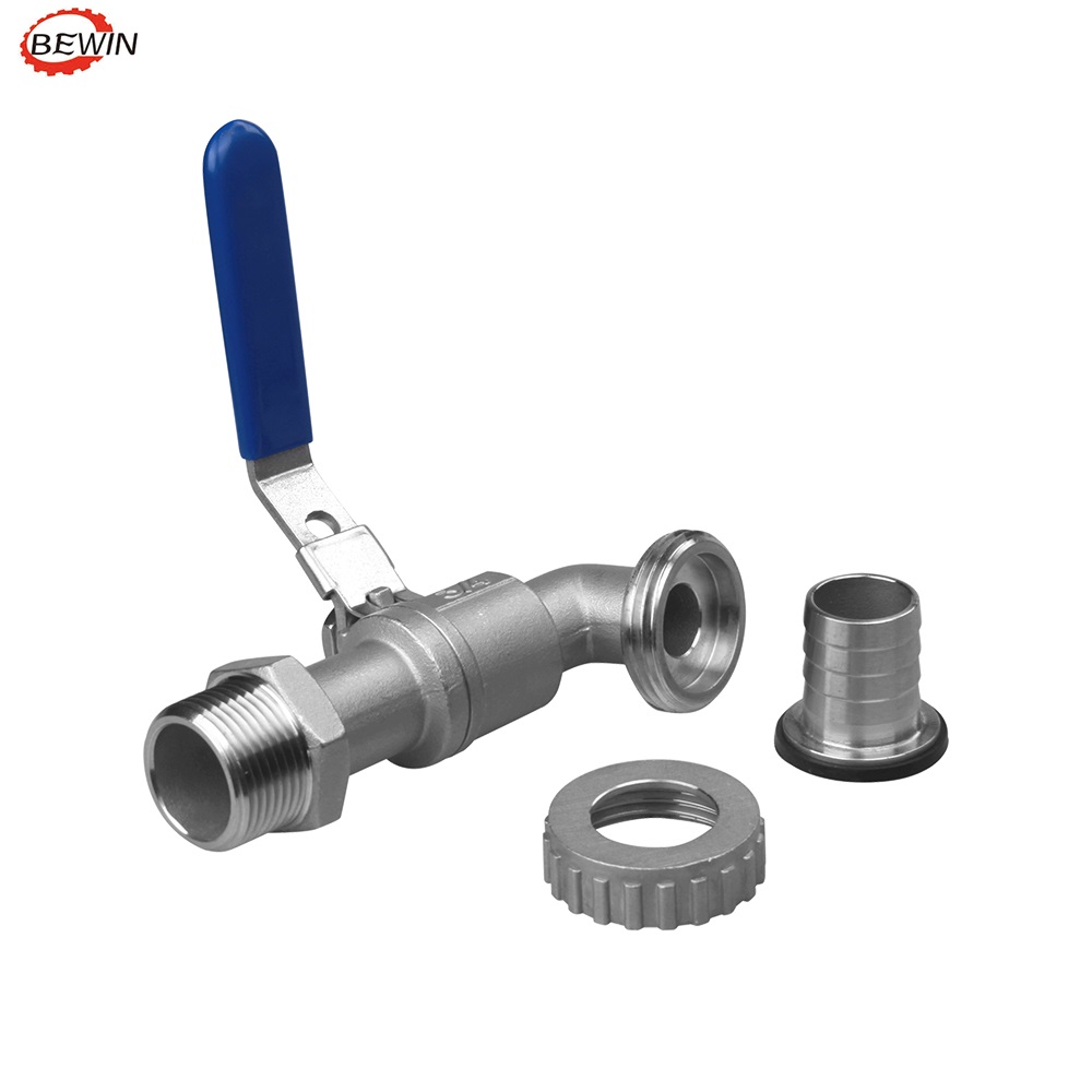SS316 / SS304 Bibcock Valve for Brewery in Size 1" Threaded Ends