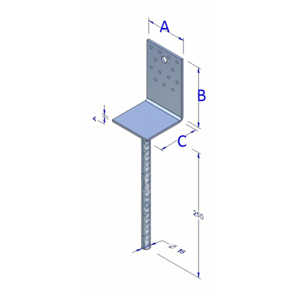 L Type Post Anchor for Building & Garden