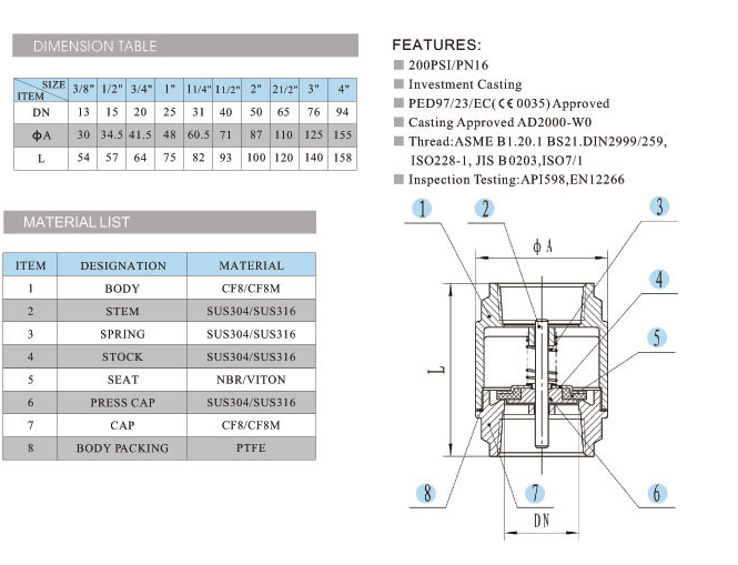 2PC CHECK VALVE