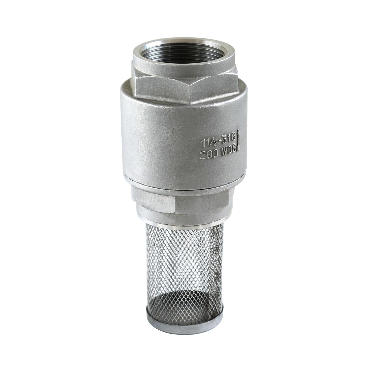 2PC spring vertical check valve with filter